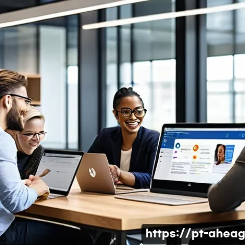 미래 직업을 위한 필수 디지털 툴 - **Prompt: Empowered Collaboration in a Modern Workspace**
    A diverse and inclusive team of profes...