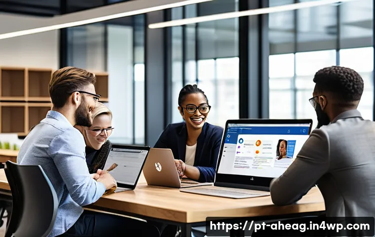 미래 직업을 위한 필수 디지털 툴 - **Prompt: Empowered Collaboration in a Modern Workspace**
    A diverse and inclusive team of profes...