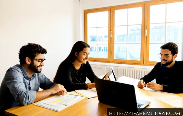2025년까지의 직업 시장 변화 예측 - Photorealistic modern Lisbon coworking space, a diverse group of Portuguese professionals in their 2...